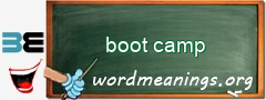 WordMeaning blackboard for boot camp